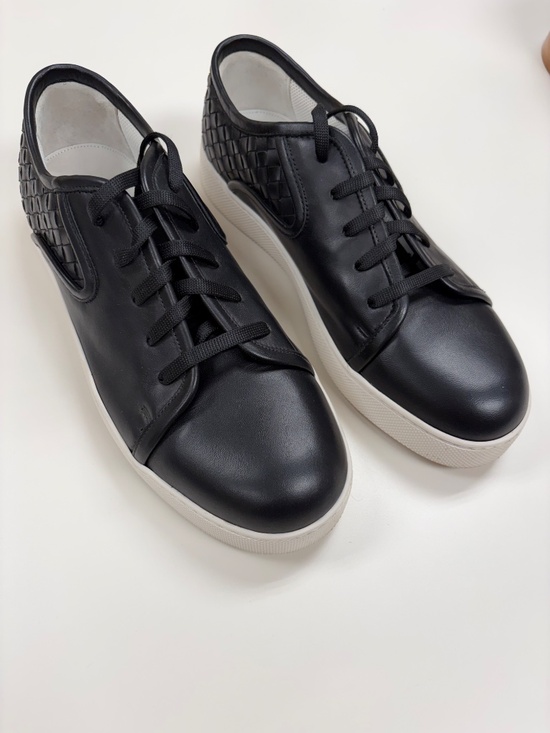 Bottega Veneta Other - Bottega Veneta Men's Black Intrecciato Woven Leather Sneakers EU 43 US 10